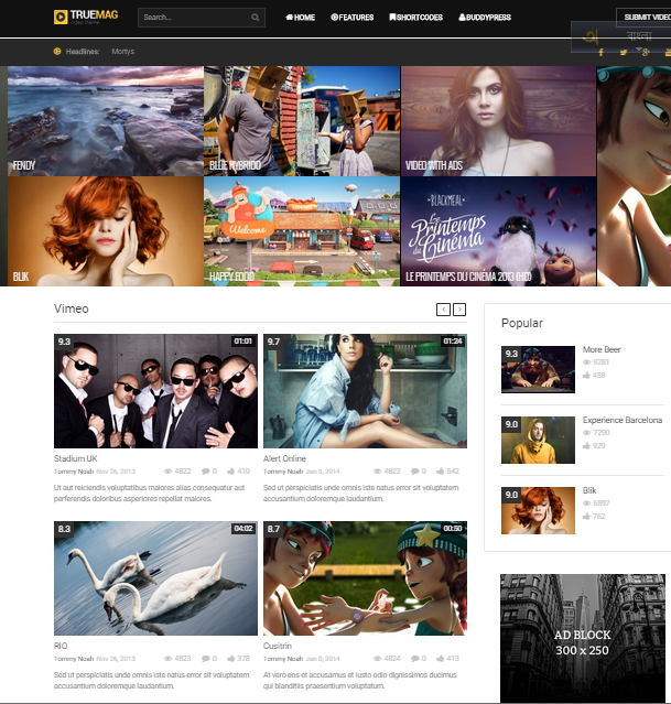 ফ্রী তে নিন ওয়ার্ডপ্রেস ভিডিও ম্যাগাজিন থিম, বানান স্বপ্নের ইউটিউব এর মত সাইট