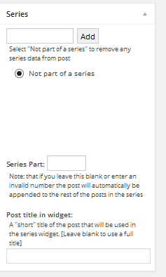 Organize Series প্লাগিন ব্যবহারকারী দেখে নিন কিভাবে পোষ্ট অপশন থেকে Series ট্যাবটি হাইড করবেন