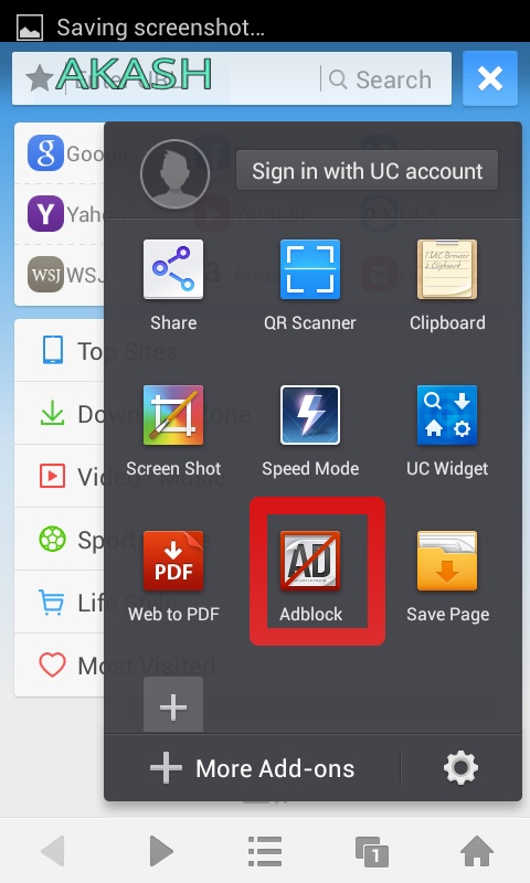 এন্ড্রয়েডে uc browser দিয়ে ad block করুন।