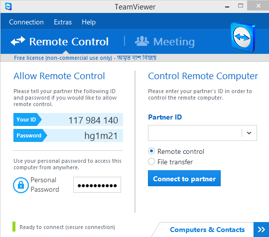 connect with teamviewer