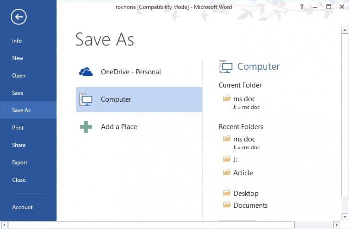 Select path to Save file