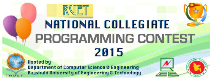 National Collegiate Programming Contest !!! রাজশাহী প্রকৌশল ও প্রযুক্তি বিশ্ববিদ্যালয়ে (রুয়েট) অনুষ্ঠিত হতে যাচ্ছে