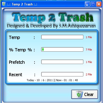 মাত্র এক click  এ Temp File Clean করুন,PC কে দিন পূর্ন গতি……