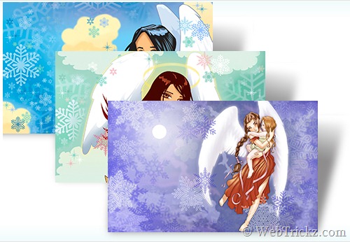 উইন্ডোস সেভেনের তিনটি থিম winter snow angels