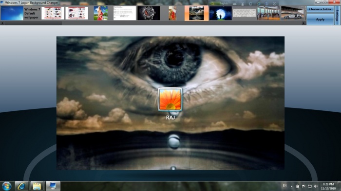 মাত্র ১৮৮ কিবি পোর্টেবল সফটঅয়্যার উইন্ডোজ ৭ ওয়েলকাম স্ক্রীনে নিজের ছবি।