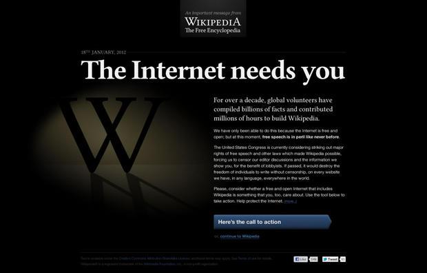 ইন্টারনেটের স্বাধীনতার দাবিতে ব্লাকআউট