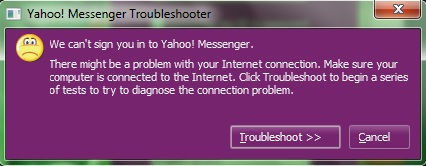 Yahoo! Messenger এ Sing in এ সমস্যা।