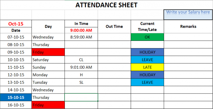 আমার বানানো একটা পার্সোনাল এটেন্ডেন্স সীট, ডাউনলোড করে দেখতে পারেন আশা করি আপনাদের ভালো লাগবে।