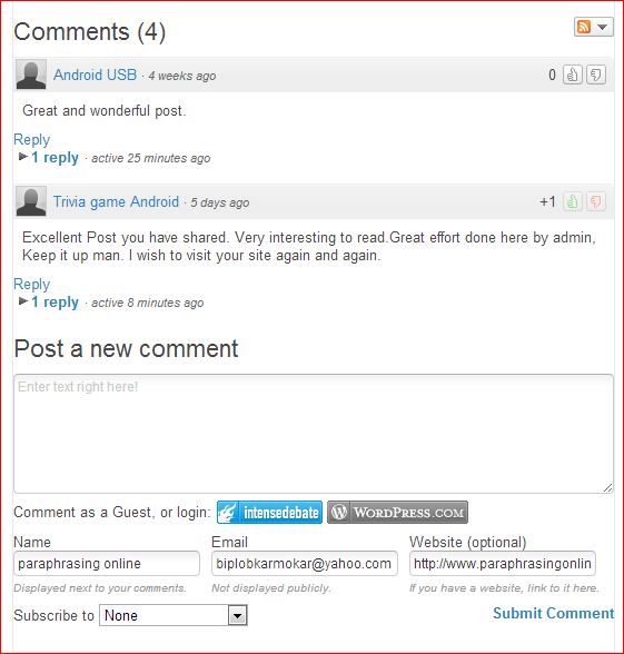 intensedebate comment preview