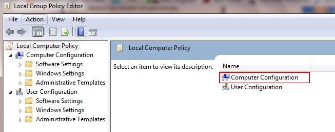 Local Computer Policy-Computer Configuration