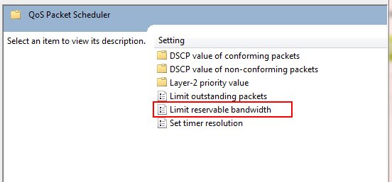 Limit Reservable bandwidth settings