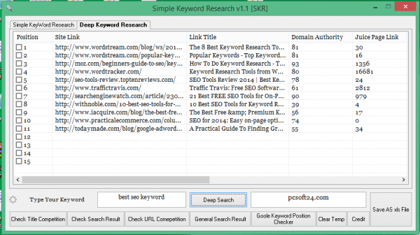 একটি সাধারণ SEO কীওয়ার্ড রিসার্চ সফটওয়্যার [SKR] আকদম ফ্রীতে নিন।