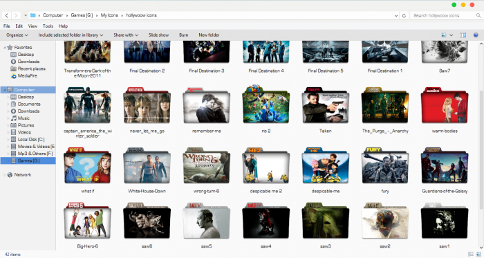 hollywood movie folder icon