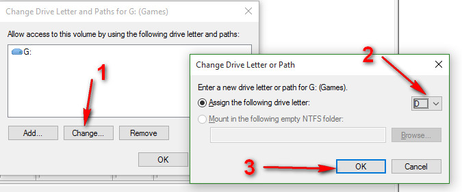 how to change Change drive letter