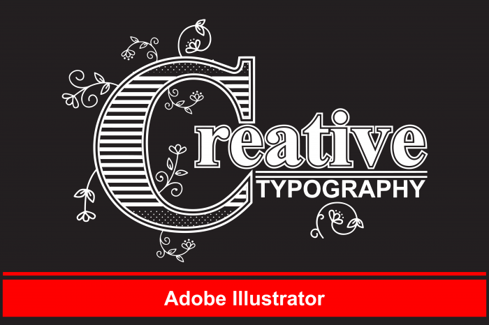 ক্রিয়েটিভ টাইপোগ্রাফি ইলাস্ট্রেশন এডবি ইলাষ্ট্রেটর