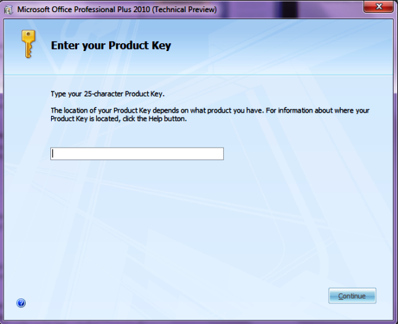 Enter Product Key