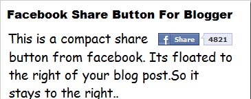 Facebook Share Button Compact Style 1