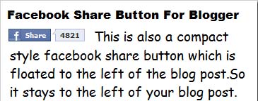 Facebook Share Button Compact Style 2