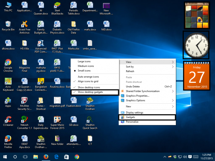 উইন্ডোজ ১০ বা উইন্ডোজ ৮ এ ফিরিয়ে আনুন গ্যাজেট অপশন+বোনাস কিছু গ্যাজেট
