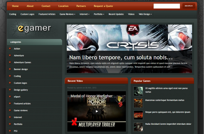ব্লগস্পট টেমপ্লেট রাজ্য[পর্ব-৫]:: eGamer(ওয়ার্ডপ্রেস ও ব্লগস্পটের জন্য)