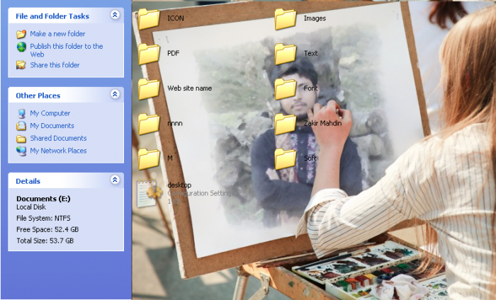 আর নয় এক কালার ফোল্ডার ব্রাকগ্রাউন্ড, এবার আপনার পছন্দের পিকচার দ্বারা ফোল্ডার ব্যাকগ্রাউন্ডকে সাজিয়ে নিন।