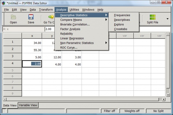 spss এর বিকল্প সফটওয়ার, PSPP