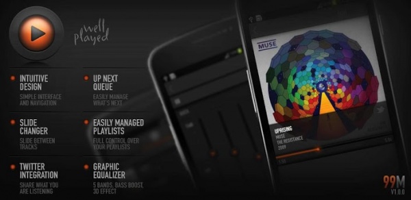 নিয়ে নিন অসাধারন music player 99M Apk