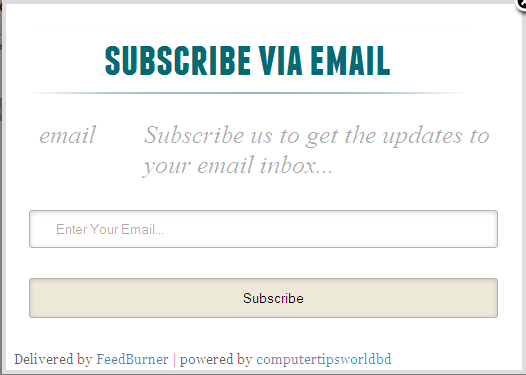 ব্লগে একটি সুন্দর POPUP ইমেইল Subscription গ্যাজেট যুক্ত করুন