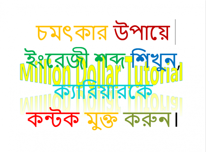 সহজ উপায়ে ইংরেজী শব্দ শিখুন, ইংরেজী ভীতি দূর করুন। (নিজের ক্যারিয়ারকে কন্টক মুক্ত করতে ইংরেজী শেখার কোন বিকল্প নেই।)