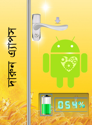 Android মজা [পর্ব-০৩] :: এনড্রয়োড ফোন ব্যবহারীরদের দারুণ এক Apps !! খুলে  ফেলুন ঘরের দরজার মত ফোন লক