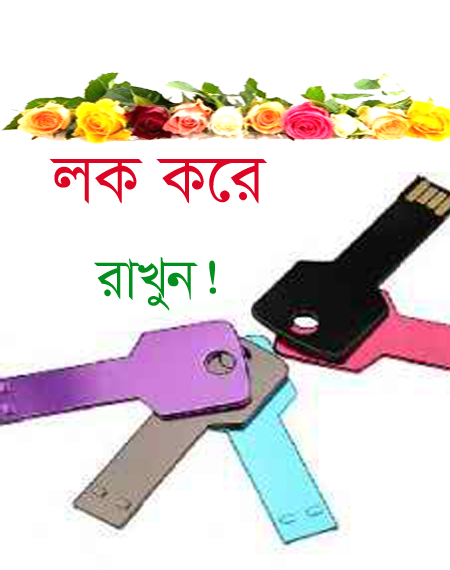 আপনার প্রয়োজনীয় ডাটা কে অন্যের হাত থেকে রক্ষা করতে Pen ড্রাইভটি Lock করে রাখুন! (Soft ছাড়া)