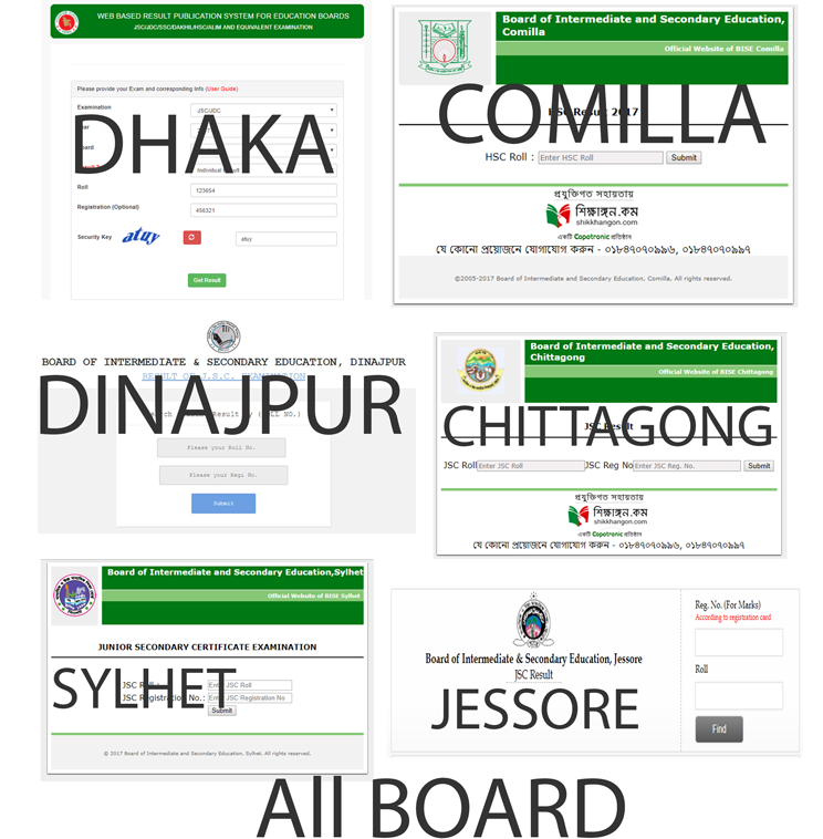 JSC Result Marksheet 2017
