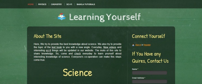 Learning Yourself – বিজ্ঞান সম্পর্কিত বইয়ের বিষয়গুলো  শিখুন খুব সহজে (ভিডিও সম্বলিত ওয়েবসাইট)