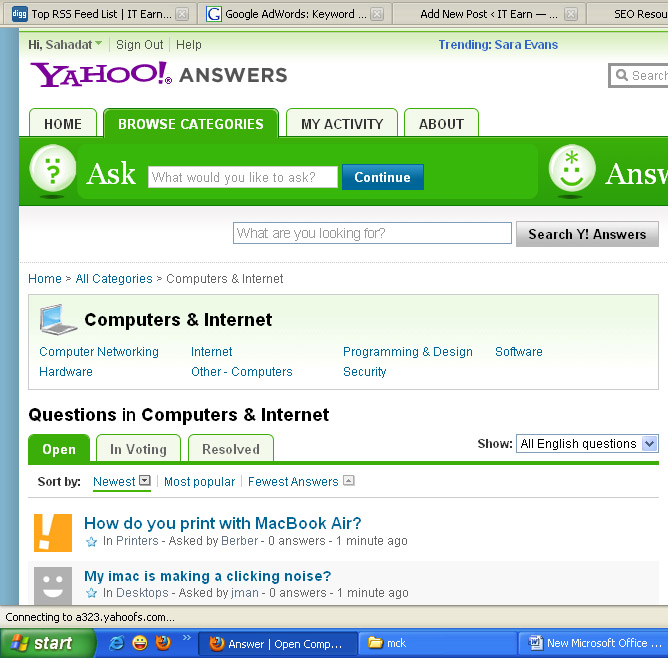 Yahoo answer মাধ্যমে backlink তৈরির পদ্ধতি