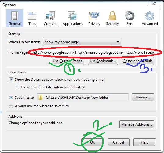 মজিলা ফায়ারফক্স এ ১ এর অধিক হোমেপেজ সেট করুন