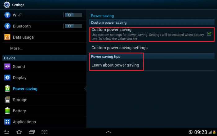 power saving mode