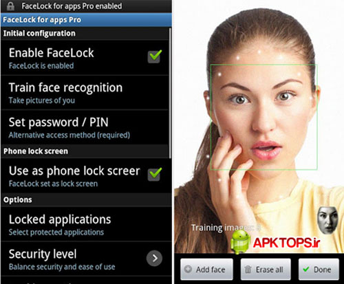 অ্যান্ড্রয়েড ডিভাইস ব্যবহার কারীদের জন্য মজার একটি অ্যাপস  FACELOCK FOR APPS PRO 2.6.3