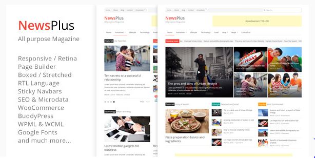 অসাধারন News Plus wordpress theme free download