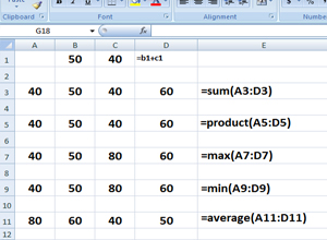 ms excel 2007 এর ধারাবাহিক টিউটোরিয়াল [পর্ব-২] সাধারণ ফরমুলা এর ব্যবহার