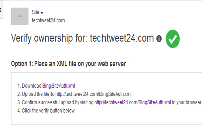 এবার সাবমিট করুন আপনার ওয়েব সাইট সার্চ ইঞ্জিন Bing চাচার কাছে