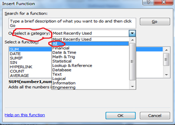 ms excel 2007 এর ধারাবাহিক টিউটোরিয়াল [পর্ব-৩] সুত্র লেখার পরিবর্তে ফাংশন ব্যবহার করে সাধারন গানিতিক কাজ করার নিয়ম