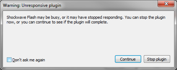 “Warning: Unresponsive plugin” Firefox-এর, এই মেসেজ-টির সাথে কে কে পরিচিত