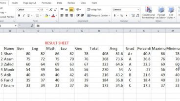 কিভাবে Microsoft Excel এ একটি পুনাঙ্গ Student Result Sheet তৈরী করবেন