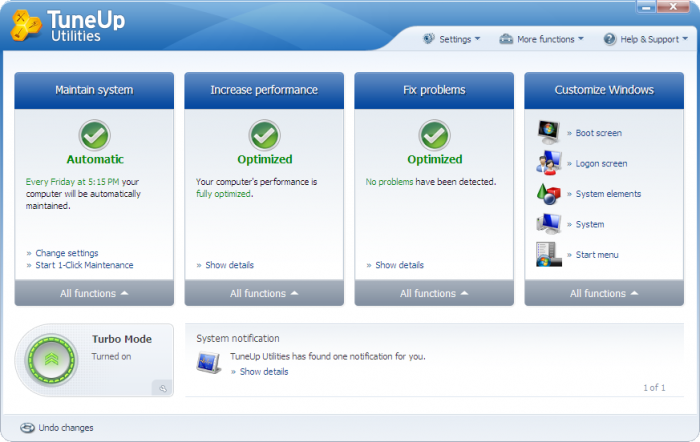 TuneUp Utility 2010 UI