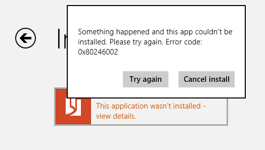 Windows 8 অ্যাপস ইন্সটল সমস্যা সাহায্য চাই