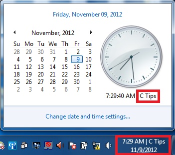 কম্পিউটার এর টাস্কবারে নিজের নাম লেখা |