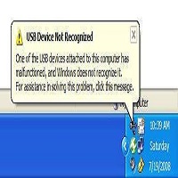USB device not recognized ম্যাসেজের সমাধান করুন।