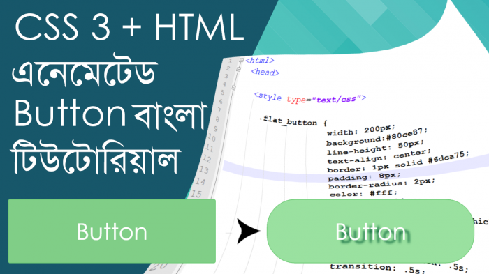 কিভাবে CSS3 ও HTML দিয়ে চমৎকার Animated বাটন তৈরি করবেন -ওয়েব ডেভেলপমেন্ট টিউটোরিয়াল।