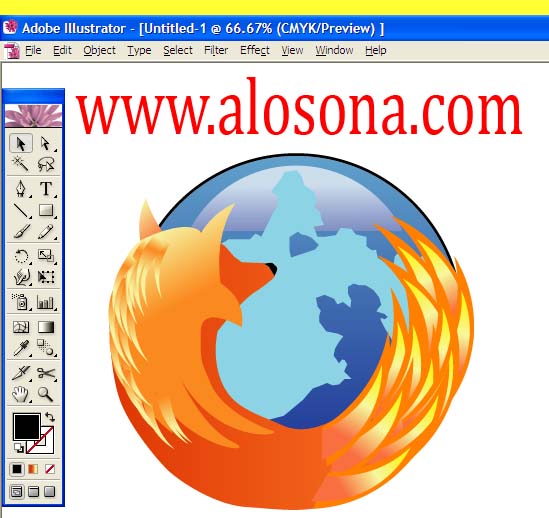 এ্যাডবি ইলস্ট্রেটরে মজিলা ফায়ারফক্সের লোগো ডিজাইন