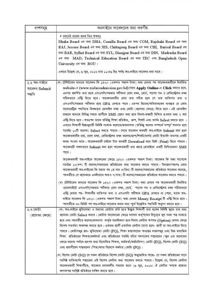 College Admission 2016